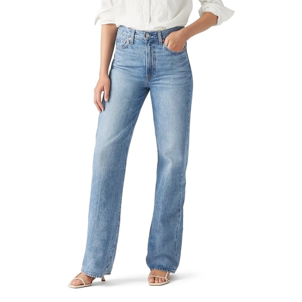 Levi's Premium Ribcage Wide Leg High Rise Jeans Blue Size 27